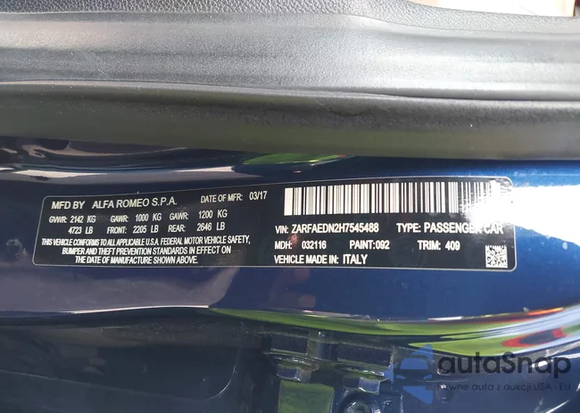 ZARFAEDN2H7545488: 42452439