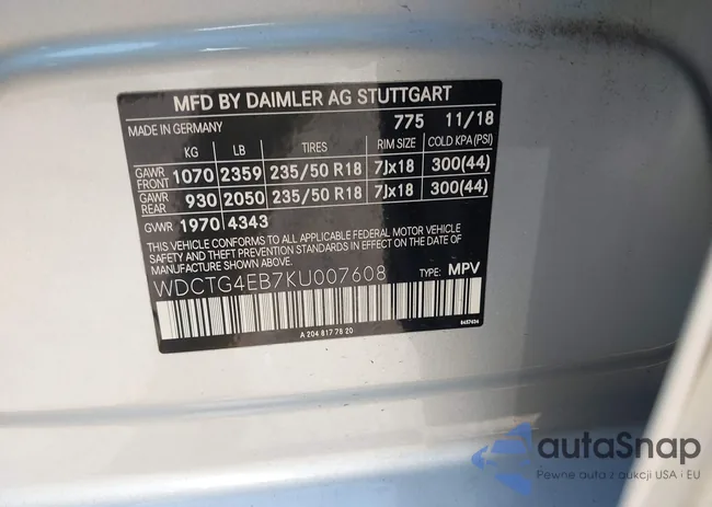 WDCTG4EB7KU007608: 42452530