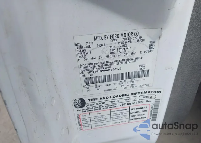 1FTFW1CV9AKB60129: 42452553