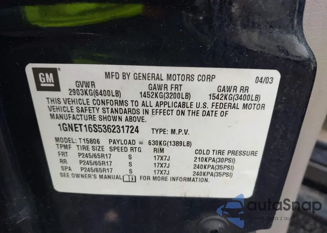 1GNET16S536231724: 42452582