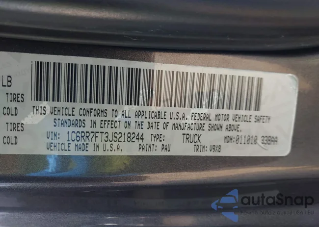 1C6RR7FT3JS218244: 42452712