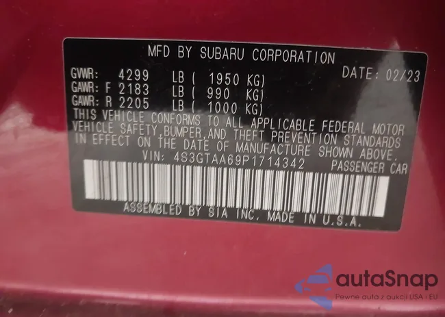 4S3GTAA69P1714342: 42453942