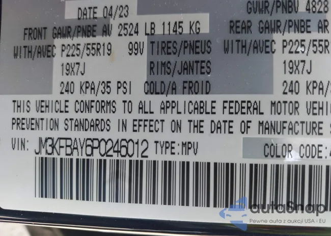 JM3KFBAY6P0246012: 42454012