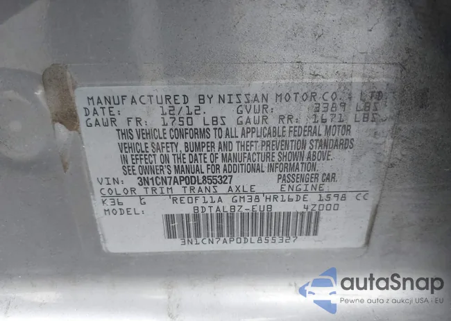 3N1CN7AP0DL855327: 42454015