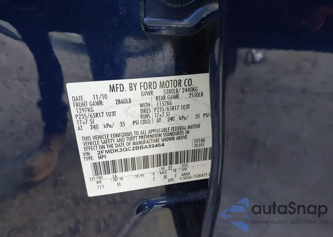 2FMDK3GC2BBA59464: 42454191