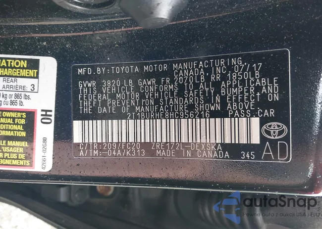 2T1BURHE8HC956216: 42453408