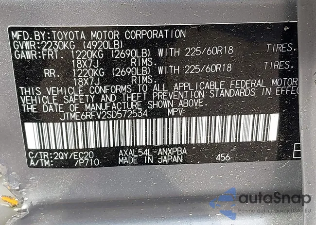 JTME6RFV2SD572534: 42453456