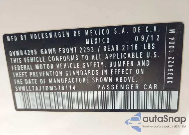 3VWLL7AJ1DM376114: 42453480