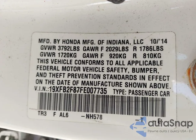 19XFB2F87FE007735: 42453608