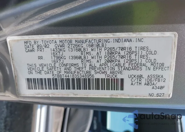 5TBBT44183S348956: 42453632