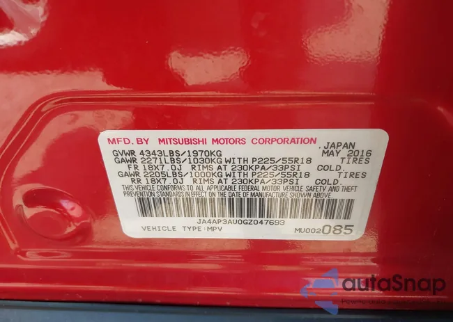 JA4AP3AU0GZ047693: 42453732