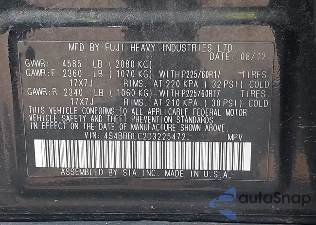 4S4BRBLC2D3225472: 42455053