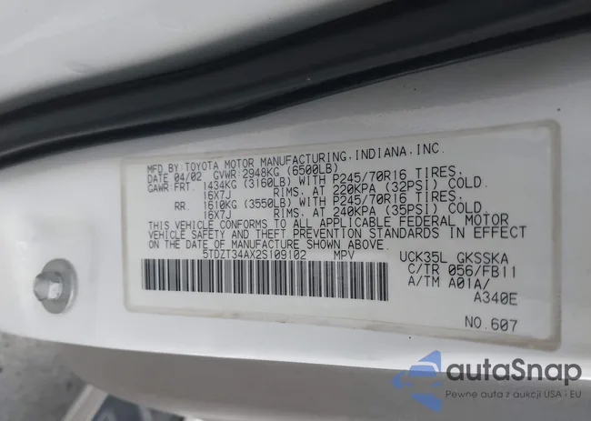 5TDZT34AX2S109102: 42455270