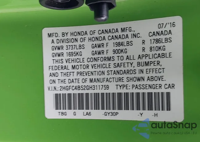 2HGFC4B52GH311759: 42455284