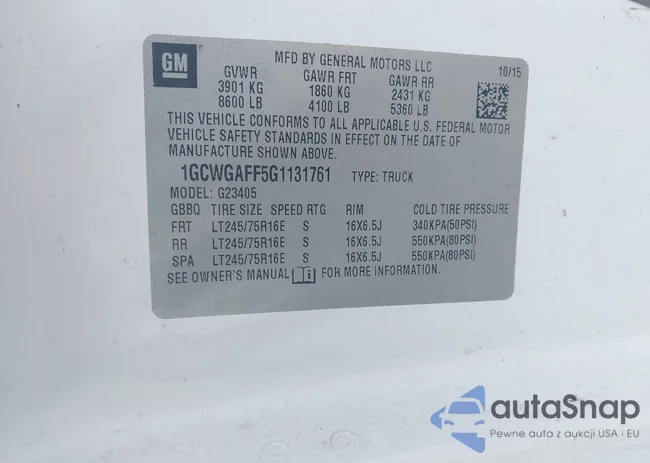 1GCWGAFF5G1131761: 42454440