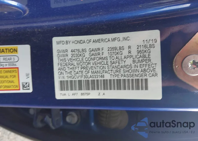 1HGCV1F30LA033148: 42454470