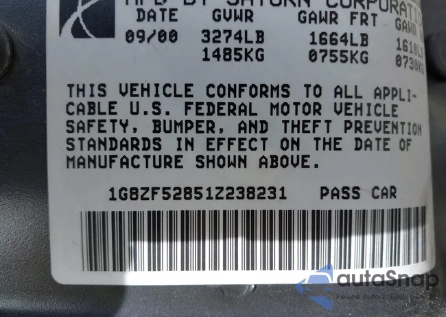 1G8ZF52851Z238231: 42454503