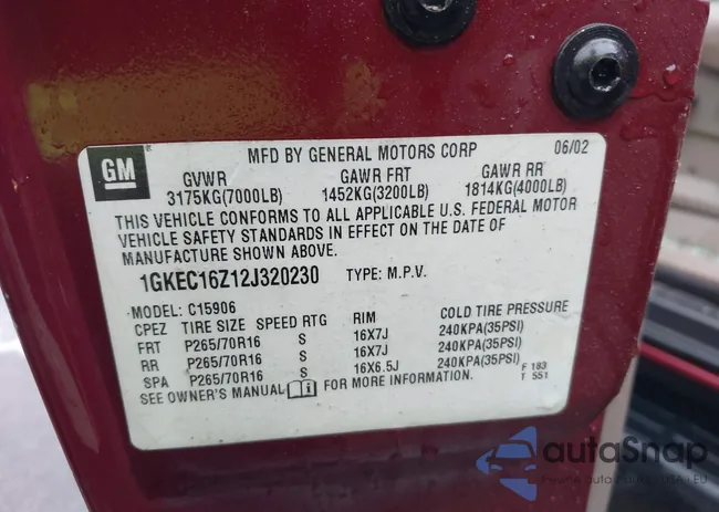 1GKEC16Z12J320230: 42456050