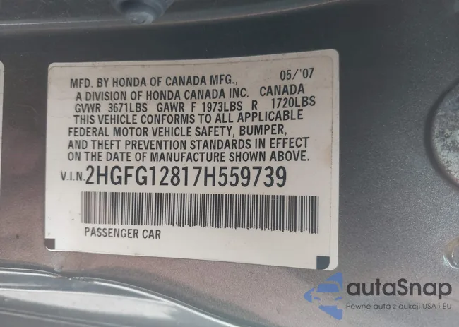 2HGFG12817H559739: 42456293