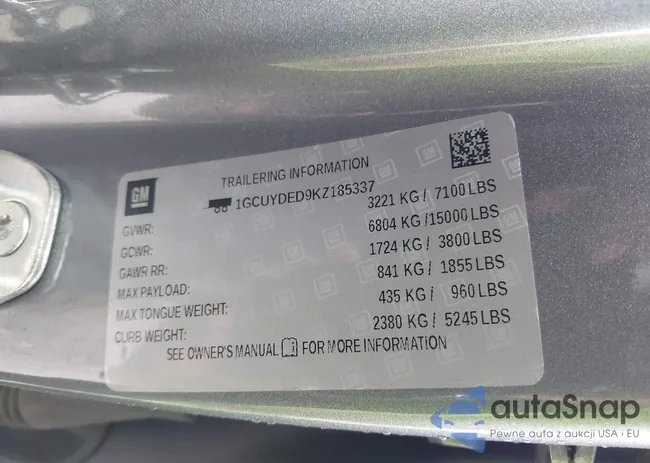 1GCUYDED9KZ185337: 42456750