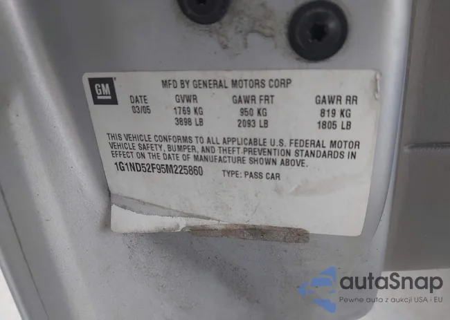 1G1ND52F95M225860: 42456877