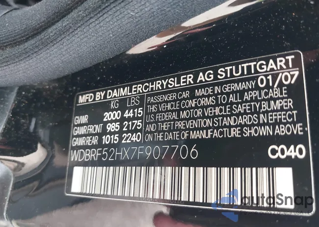 WDBRF52HX7F907706: 42456909