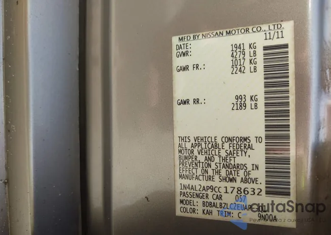 1N4AL2AP9CC178632: 42457003