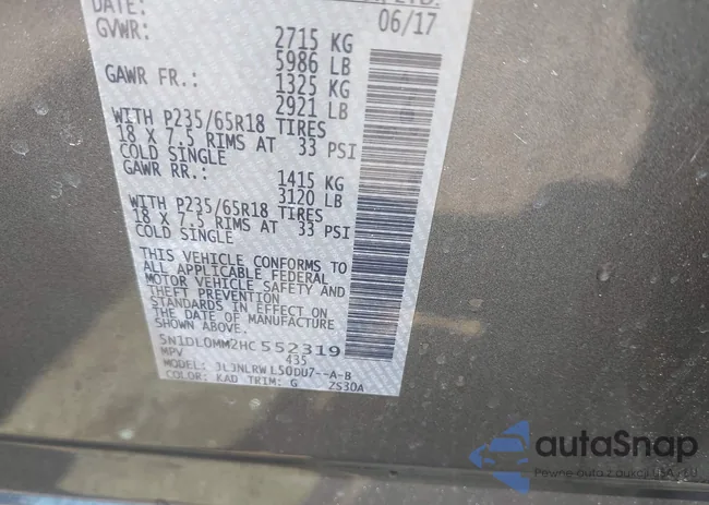 5N1DL0MM2HC552319: 42457115