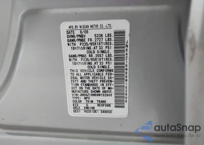 JN8AZ18W89W152986: 42457202