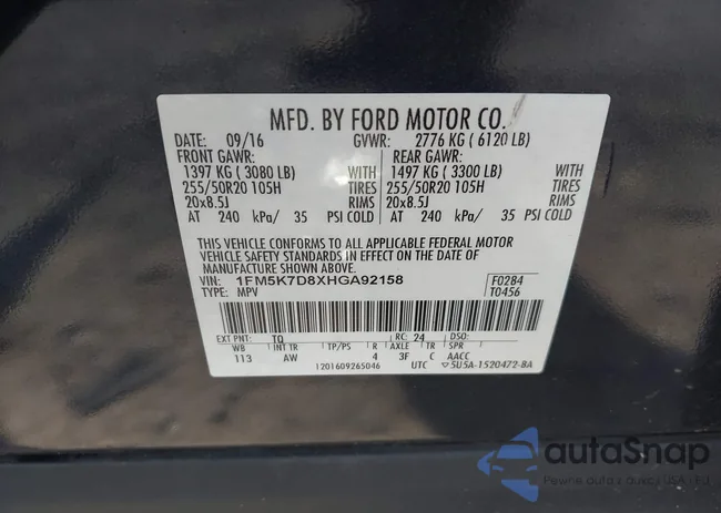 1FM5K7D8XHGA92158: 42457293