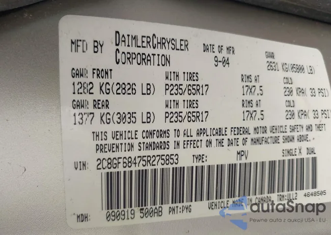 2C8GF68475R275853: 42456377