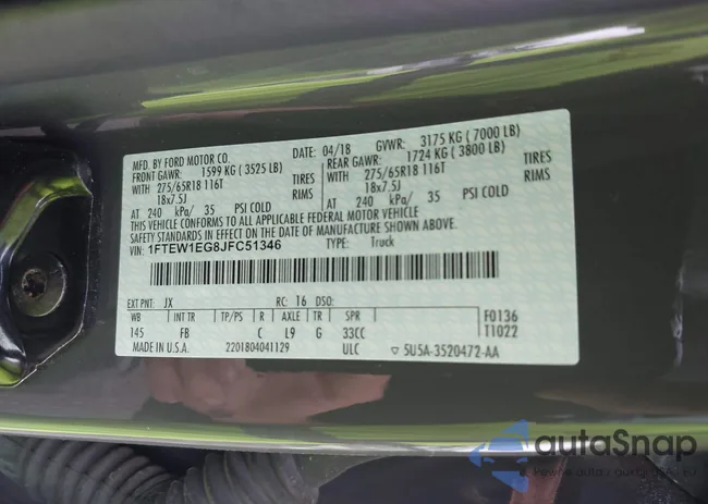 1FTEW1EG8JFC51346: 42456451