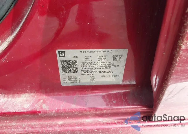 1GCUYDED5KZ358366: 42456485