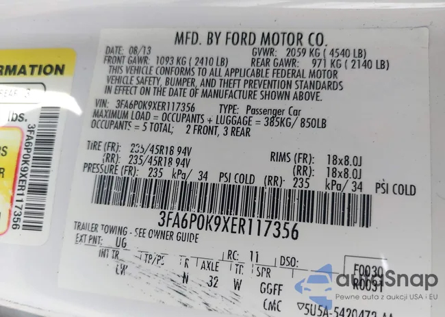 3FA6P0K9XER117356: 42456525