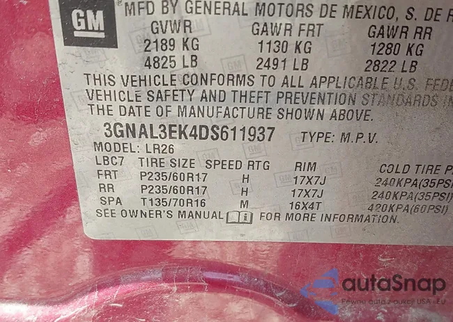 3GNAL3EK4DS611937: 42456548