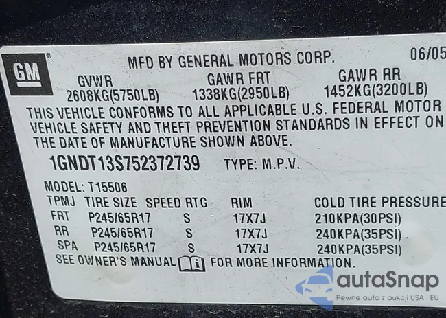 1GNDT13S752372739: 42457740