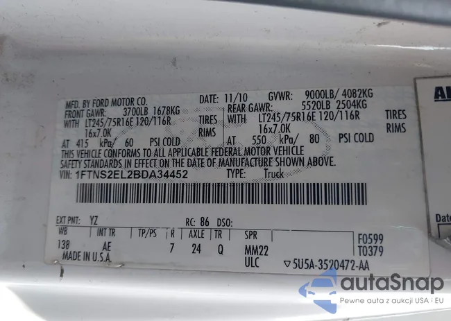 1FTNS2EL2BDA34452: 42457869