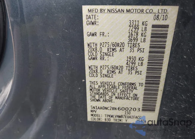 5N1AA0NC2BN600203: 42457923