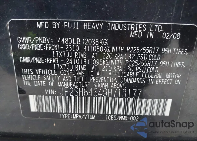 JF2SH64649H713177: 42457962