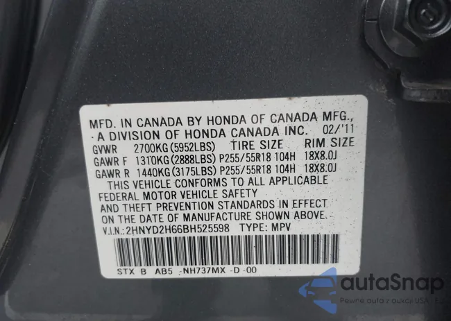 2HNYD2H66BH525598: 42458121