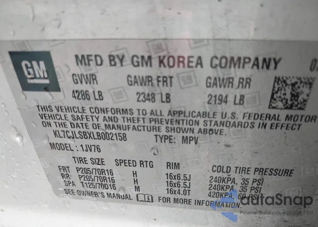 KL7CJLSBXLB002158: 42458171