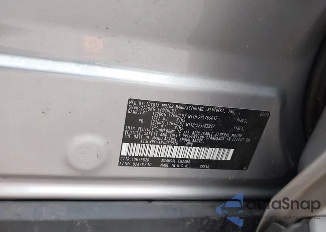 4T3LWRFV4NU053970: 42458274