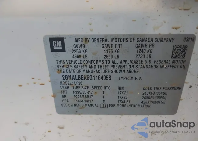 2GNALBEK6G1164053: 42458314