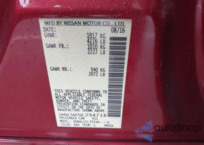 1N4AL3AP2GC294718: 42457467