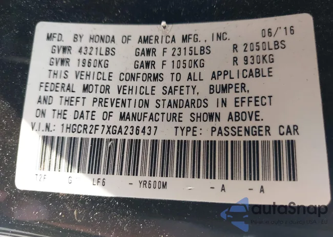 1HGCR2F7XGA236437: 42457564