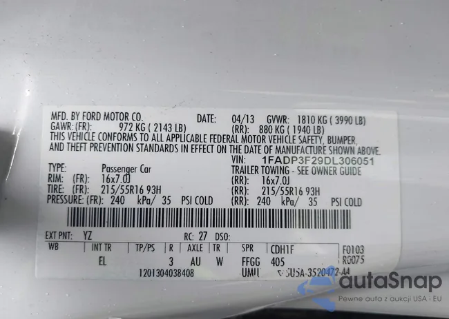 1FADP3F29DL306051: 42457611