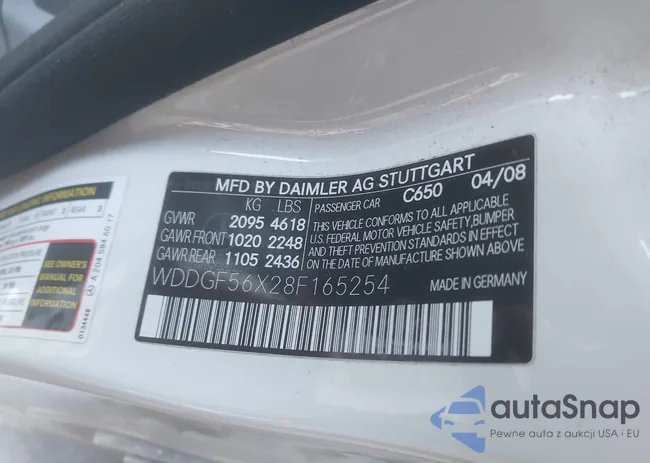 WDDGF56X28F165254: 42458828