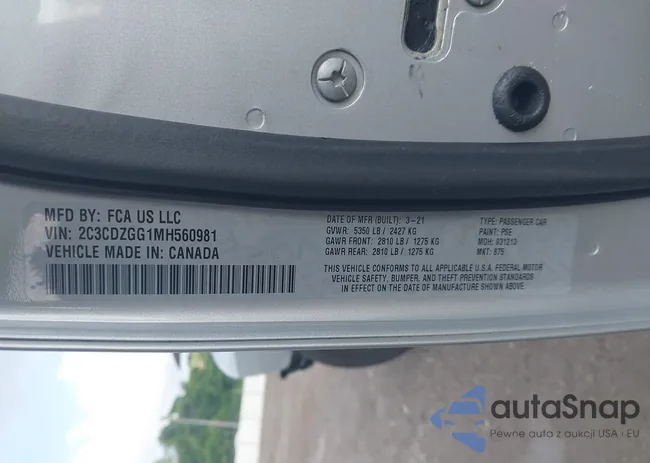 2C3CDZGG1MH560981: 42459100