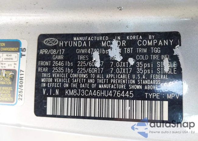 KM8J3CA46HU476445: 42459237