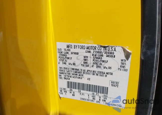 1FTPX14574KB91142: 42458366